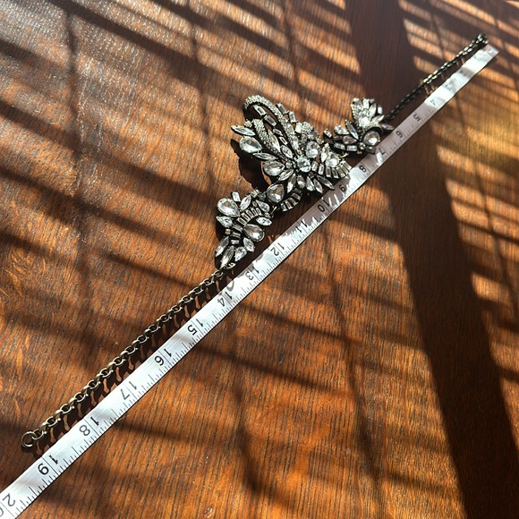 J.Crew style rhinestone statement necklace. Bronze hardware and clasp. EUC - Picture 13 of 13